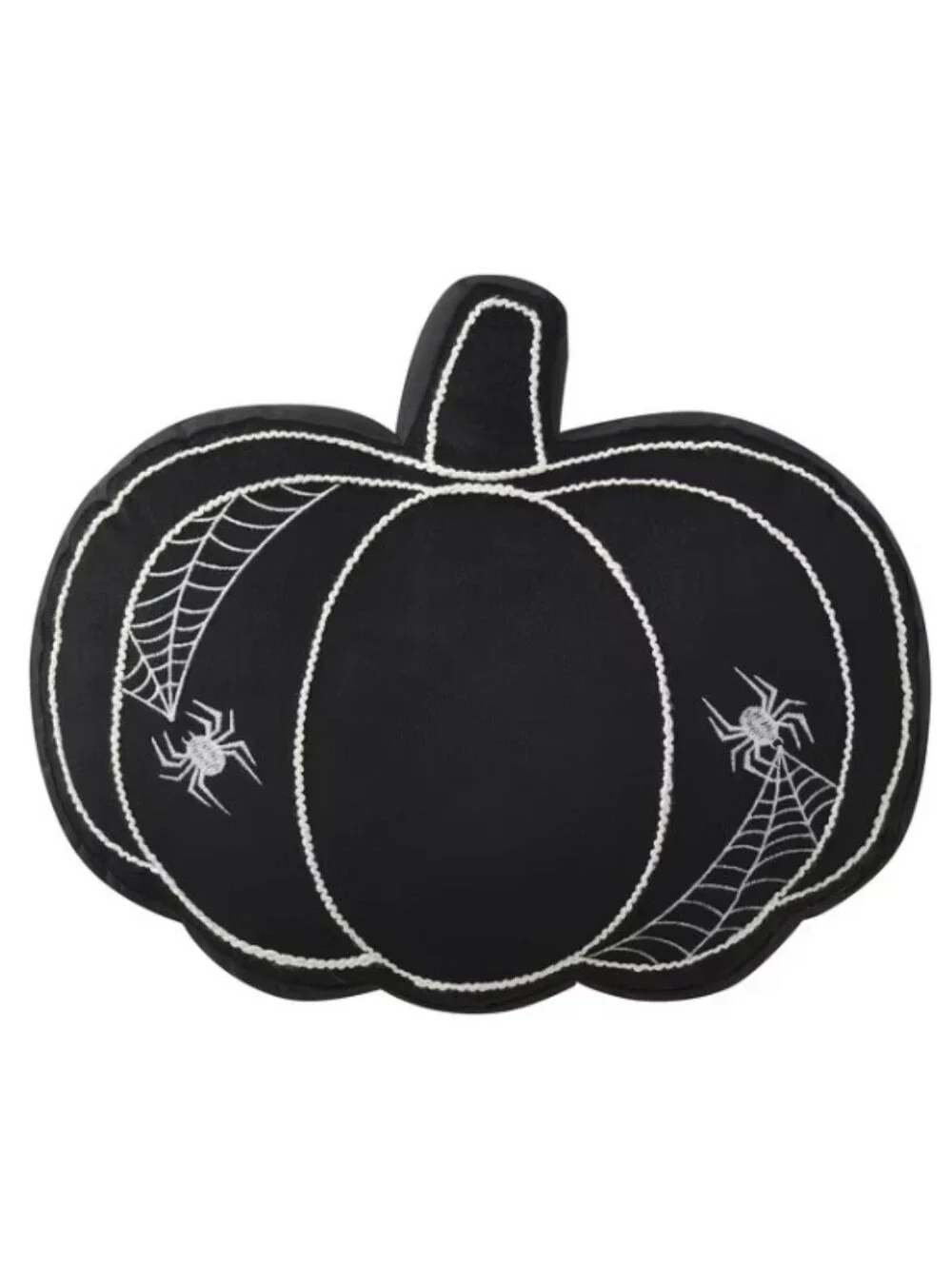 Black Pumpkin Spiderweb Accent Pillow